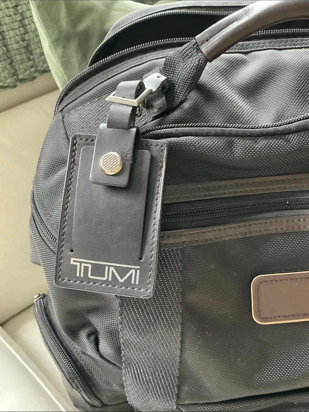 TUMI Canvas and Leather backpack large